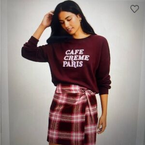 LOFT Burgundy Graphic Sweatshirt